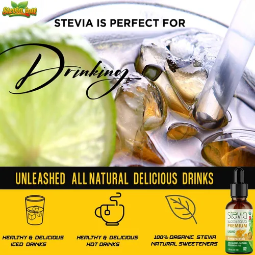 Vista 3 de Stevia Intl - Sabor a mantequilla, edulcorante líquido orgánico de stevia, sustituto del azúcar, extracto 100% puro, naturalmente dulce, sin azúcar