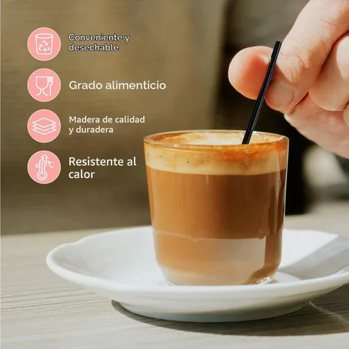 Vista 4 de Prestee Agitadores de café de plástico, 2000 unidades, 5 pulgadas, pajitas de plástico, bebidas y palitos de café, palitos de cóctel Swizzle