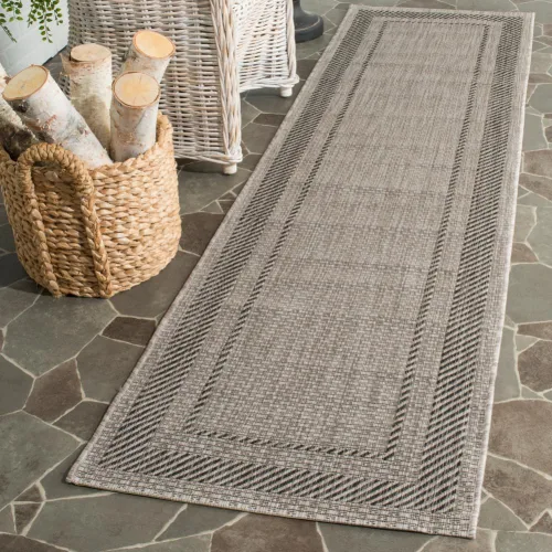 Vista 18 de SAFAVIEH Alfombra lavable al aire libre Courtyard Collection - 2'3" x 5', beige y negro, no desprende pelusa y fácil de limpiar, ideal para patio