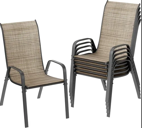 Vista 16 de MAMIZO Sillas de comedor para patio, silla Teslin apilable para todo tipo de clima, juego de sillas transpirables resistentes al aire libre
