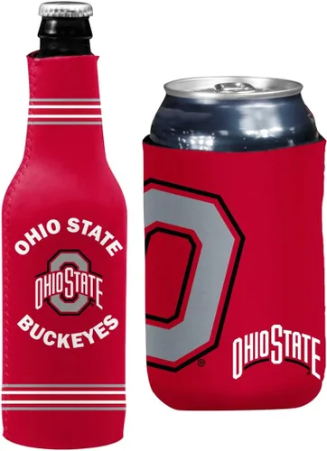 Vista 22 de College Team Color Logo Can & Bottle Holder Insulator Beverage Cooler Set