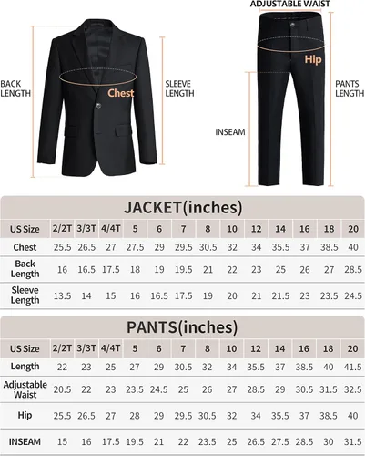 Vista 8 de Marvelous Kids Boys' Formal Slim Fit Suit Set, Ring Bearer Outfit