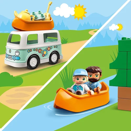Vista 5 de LEGO DUPLO Town Family Camping Van Adventure 10946 Juguete de construcción, juego y aprendizaje de camping para niños pequeños y niños; nuevo 2021