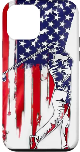 Vista 16 de Funny American Flag Golf For Golfer Case for iPhone 16