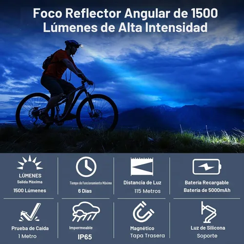Vista 3 de Linterna frontal recargable SightLux Diadema de ángulo recto de 1500 lúmenes