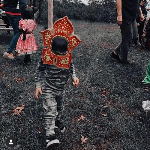 Vista 5 de Vercico Máscara espeluznante de cosplay para disfrazarse, accesorios de disfraz para niños y adultos, disfraz de fiesta de Halloween, máscaras