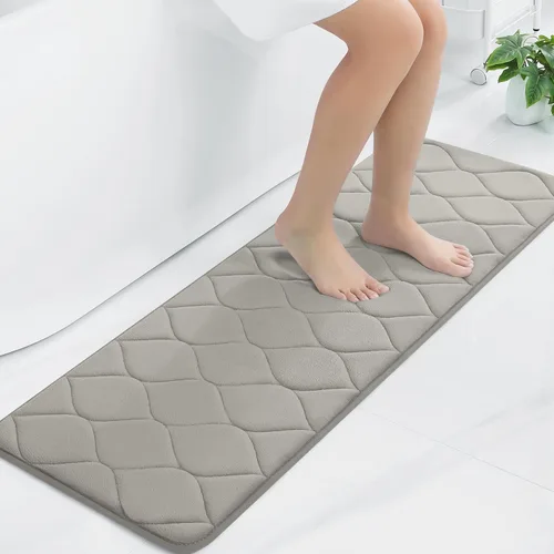 Vista 36 de Colorxy - Alfombra de baño de espuma viscoelástica, ultrasuave y antideslizante, absorbe el agua, lavable a máquina, tapete para suelos de ducha