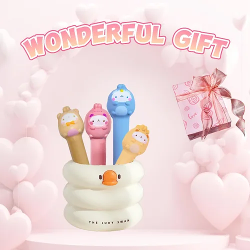 Vista 5 de Cestas de Pascua Kawaii Squishy Pen 4 piezas lindos y divertidos bolígrafos para bolígrafos estacionarios y geniales para regalos adolescentes