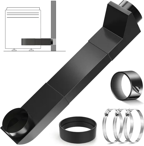 Vista 13 de Periscope Dryer Vent, 29-45" Telescoping Dryer Vent Stainless Steel Adjustable Dryer Vent for Tight Space Flat Duct Slim Exhaust Pipe Hose Negro