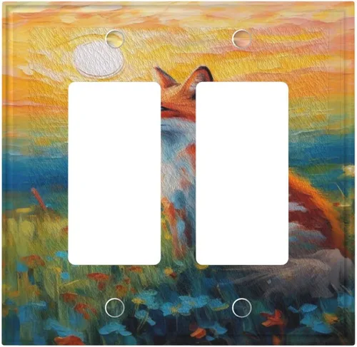 Vista 102 de Cubiertas de Interruptor de Luz Artísticas Decorativas Boho Figura Abstracta Interruptor de Pared Único Placa de Interruptor Decorativo Placa