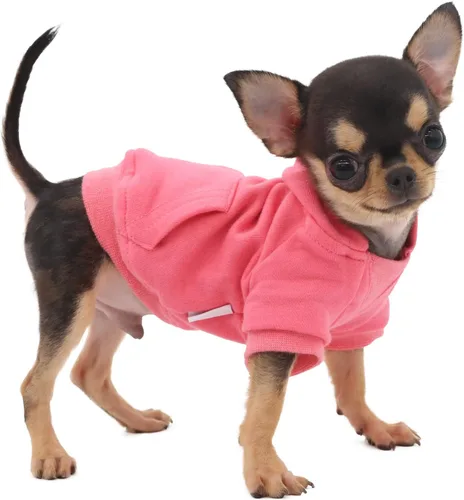 Vista 14 de LOPHIPETS Sudadera ligera de algodón para perros pequeños – Sudadera con capucha para chihuahuas, cachorros y razas juguetes - Gris/XS