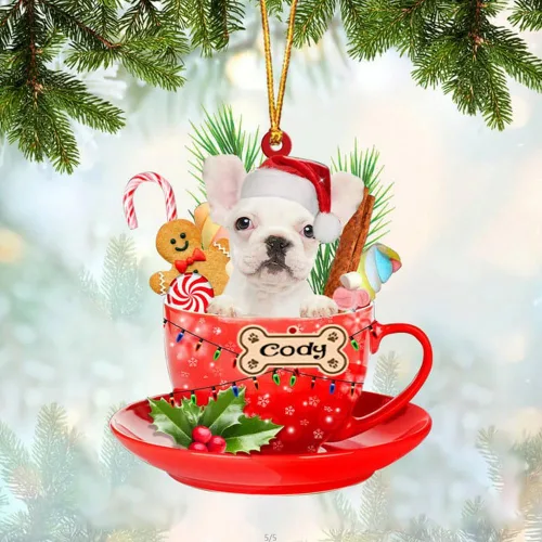 Vista 51 de NAZENTI Adorno personalizado de Alaskan Malamute en taza roja, adorno de Navidad personalizado para perros amantes de las mascotas, colgante