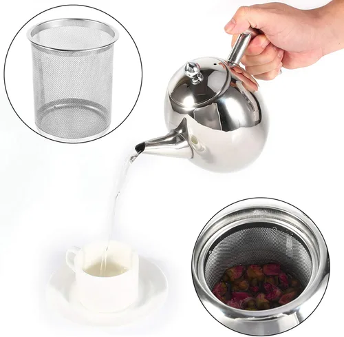 Vista 3 de Tetera de acero inoxidable con tetera para verter, tetera para oficina, hogar, estudio, hacer té o café (33.8 fl oz)
