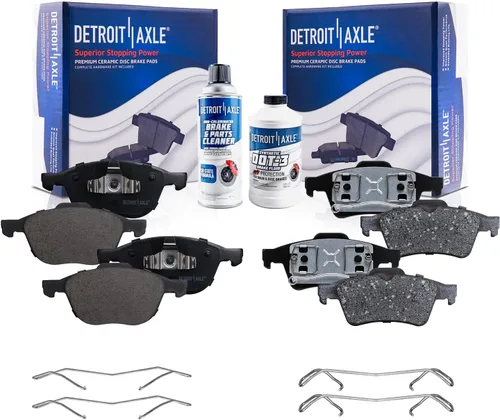 Vista 145 de Detroit Axle - Pinza de disco del lado del acompañante + pastillas de freno de cerámica de repuesto para Lexus HS250H Toyota RAV4 Prius V Scion xB