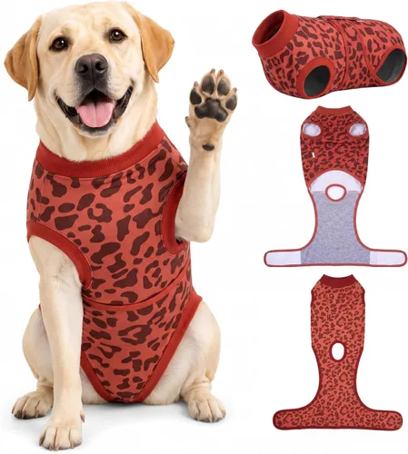 Vista 9 de PetWarm Traje de cirugía para perros, traje de recuperación quirúrgica para perros hembras y hombres, mameluco para perros, camisa de recuperación