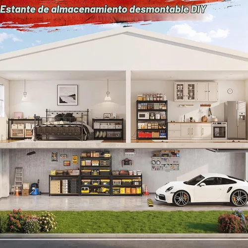 Vista 11 de REIBII - Estantería de garaje ajustable para sótano, 2400 libras