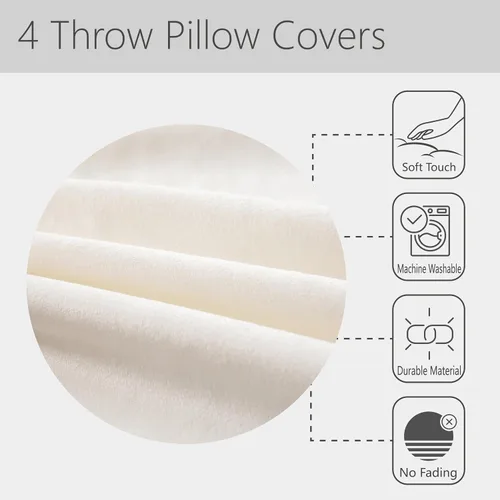 Vista 6 de Erosebridal Paquete de 4 fundas de almohada con diseño de círculos circulares y retro, color verde azulado degradado, fundas de cojín redondas Multi