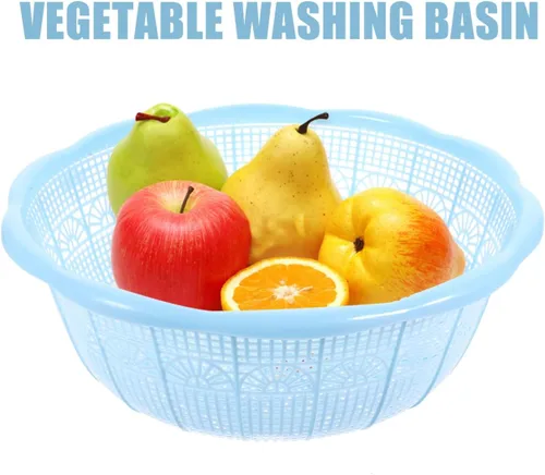 Vista 9 de BESPORTBLE Juego de 4 cestas de lavado de arroz de plástico y colador, colador multifuncional para verduras, frutas, pasta y preparación de masa