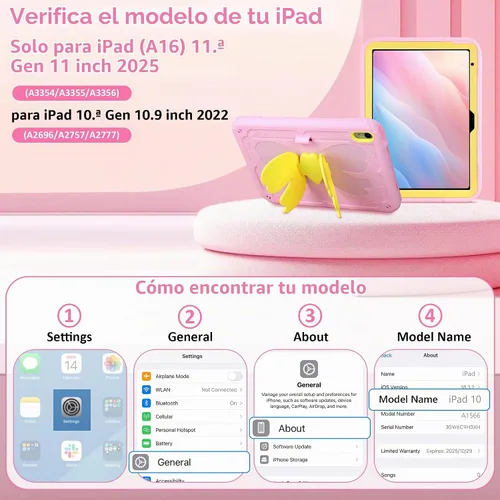Vista 2 de Funda para iPad de 10ª generación para iPad A16 para niños y niñas 10ª cubierta