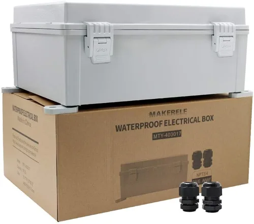 Vista 9 de MAKERELE - Caja de conexiones exterior pequeña impermeable para exterior con cerradura y soporte de pared 5.9" x 3.9" x 2.8" (150x100x70mm) con tapa