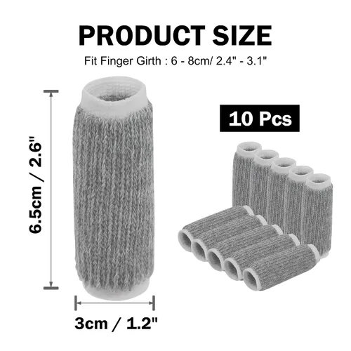 Vista 5 de uxcell 10 férulas protectoras de dedos, fundas de compresión para dedos de pulgar para dedos de gatillo, fundas elásticas para baloncesto, soporte