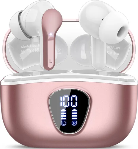 Vista 12 de Auriculares inalámbricos, Auriculares Bluetooth 5.4 HiFi Estéreo, Auriculares Bluetooth con Micrófono ENC de Cancelación de Ruido, Auriculares