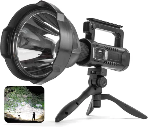 Vista 12 de Paquete de 2 linternas LED recargables de 990,000 lúmenes, ajustables con 5 modos, IPX7 impermeable, luz flash de mano para camping, senderismo