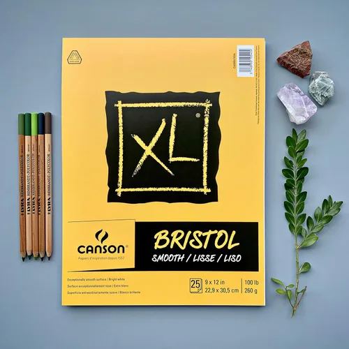 Vista 2 de Canson Papel Bristol Serie XL, Liso, Bloc Encuadernado con Espiral, 7 x 10 pulgadas, 25 hojas (100lb/260g) - Papel de Artista para Adultos