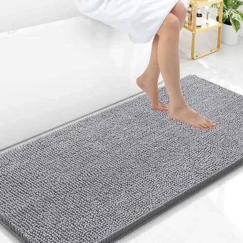 Vista 120 de Arotive Alfombras de baño de felpilla extrasuaves y absorbentes, de 24 x 16 pulgadas, lavables a máquina, parte trasera de goma antideslizante