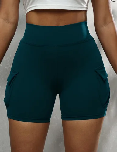 Vista 2 de COMFY ONE High Waist Workout Shorts for Women Tummy Control Short for Biker Yoga Running with Pockets