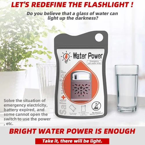 Vista 4 de weilaike Lámpara de agua salada, 3 lámparas LED, luces al aire libre, lámpara de emergencia sin batería, adecuada para actividades al aire libre