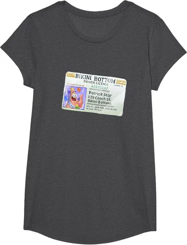 Vista 42 de SpongeBob SquarePants Camiseta con logotipo de Patrick Star Driver License King, Negro