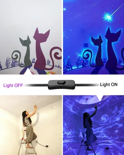 Vista 3 de Onforu Paquete de 4 luces LED negras de 42 W, barras de luz negra con enchufe e interruptor, suministros de fiesta que brillan en la oscuridad