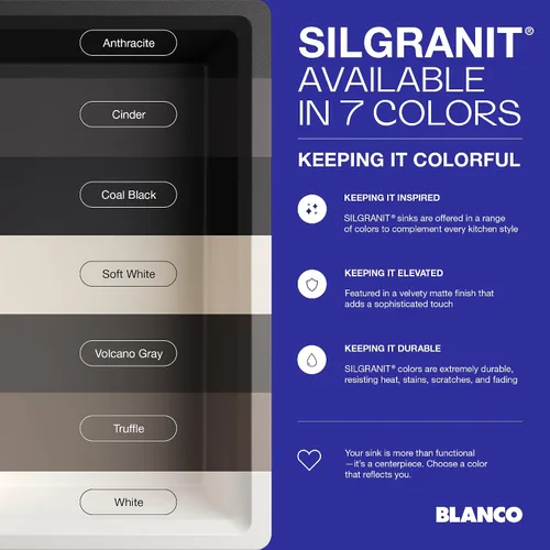 Vista 5 de Fregadero Blanco Performa Silgranit II Cascada., 440069
