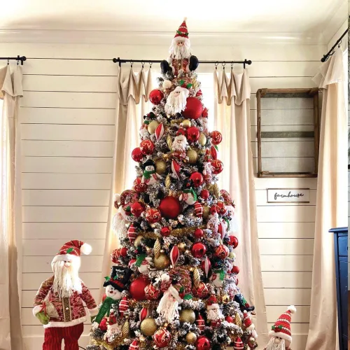 Vista 4 de Fraser Hill Farm - Árbol de Navidad artificial de pino de Alaska de 7.5 pies, aterciopelado, con luces LED multicolores duales y blancas cálidas