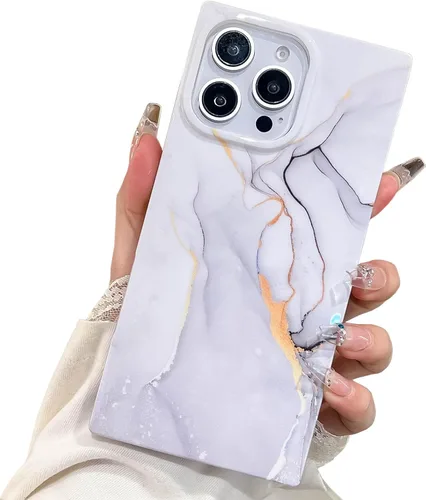 Vista 47 de Elegante Funda con Concha de Madre Perla para Niña Compatible con iPhone 14 de 6.1 Pulgadas, Funda Rectángulo con Borde, Elegante y delgada