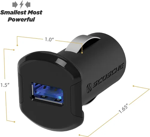 Vista 3 de Scosche USBC121M ReVolt - Encendedor de cigarrillos universal para un solo dispositivo, compacto con un puerto USB, carga rápida, un dispositivo