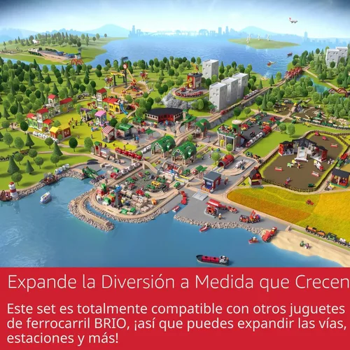 Vista 4 de Paquete de piezas para alargar vías de ferrocarril de juguete, de BRIO