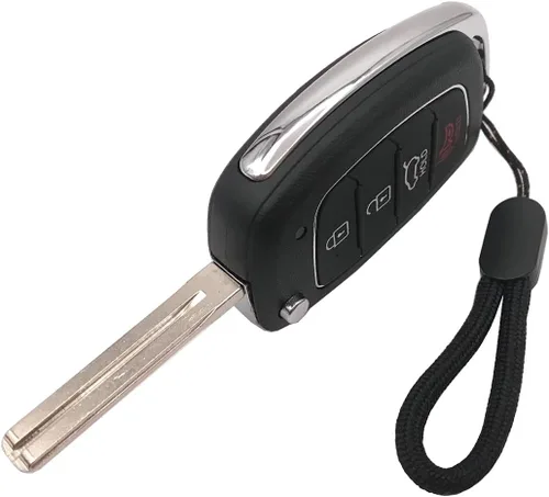 Vista 2 de Funda de repuesto para llave de automóvil con control remoto para Hyundai Sonata Santa Fe (2), Negro