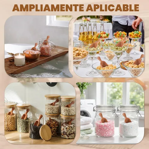 Vista 7 de Paquete de 6 cucharas de café de madera para botes, madera de acacia de 4