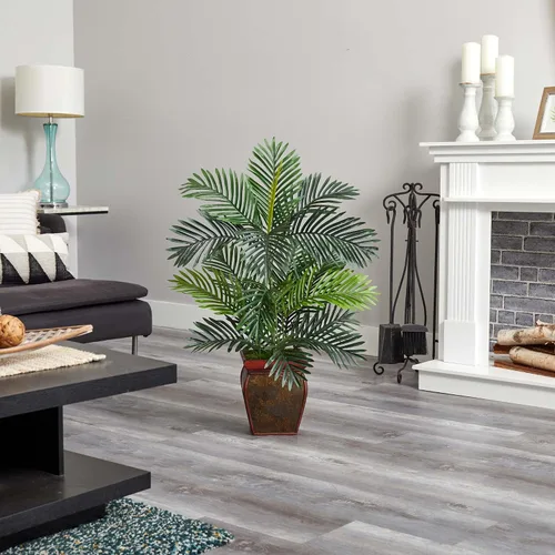 Vista 2 de Nearly Natural Árbol artificial Paradise Palm de 3 pies en maceta decorativa