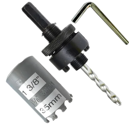 Vista 10 de Kit de extensión y eje de sierra perforadora de 7/16 pulgadas: 2 ejes hexagonales de 1/2 pulgadas y extensión de 12 pulgadas para sierras
