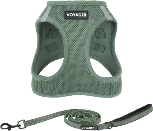 Vista 20 de Arnés de malla Voyager Step-in Air para todo clima y correa reflectante para perro de 5 pies, combo con mango de neopreno, para cachorros de razas