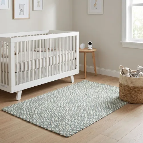 Vista 34 de Super Area Rugs - Alfombra trenzada de algodón de tres colores para granja, estilo búfalo a cuadros, negro, blanco, gris, 2 x 3 pies, rectangular