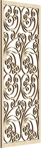 Vista 65 de 9 3/8"W x 24 3/8"H x 1/4"T Marilla Decorativos Paneles de Pared de Madera Calado, Abedul