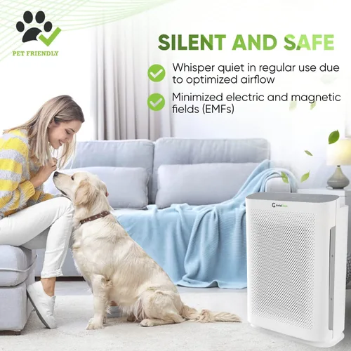 Vista 6 de Purificador de aire para alergias en el hogar y mascotas Filtro H13 True HEPA 4 en 1/ionizador/carbono + luz UV Purificadores de aire portátiles