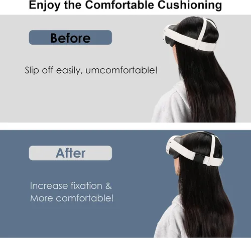 Vista 7 de Head Strap Pad for MetaOculu Quest 3 - Compatible with Quest 3 Headset Fixed Accessories Breathable PU Leather Pressure Reducing Head Cushion