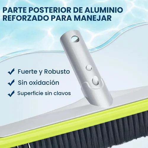 Vista 4 de Cabezal de cepillo de piscina para limpieza de paredes, cepillos de limpieza resistentes para piscinas enterradas/desmontables con cerdas fuertes