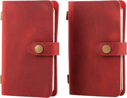 Vista 7 de Cuaderno de viaje pequeño de cuero, cuaderno de diario vintage con papel rayado, cuaderno de notas de cuero mini hecho a mano para mujeres y hombres