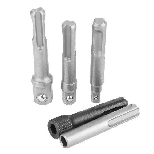 Vista 7 de Adaptador de enchufe de acero SDS Plus de 3 piezas, accesorios de herramientas eléctricas de extensión hexagonal de enchufe SDS de 2 piezas